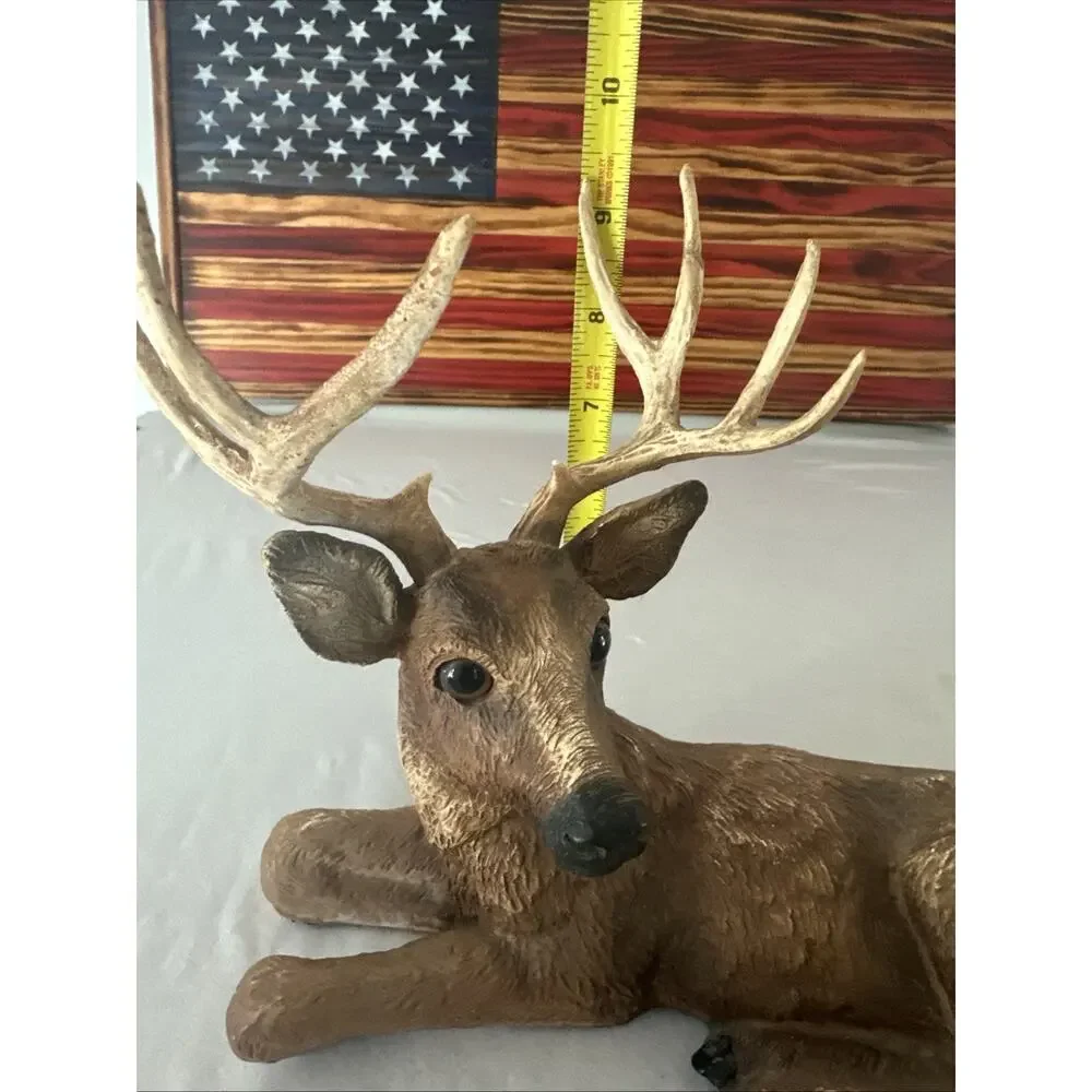 Vintage Homco Deer Family 1985 Buck Doe Fawn Resin Farmhouse Man Cave Cabin USA